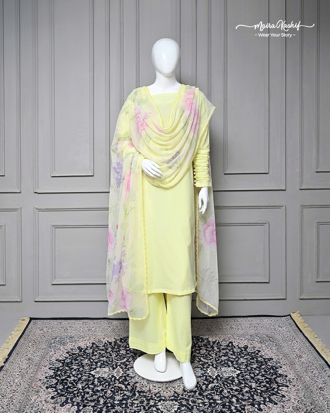 Butter Lemon Lawn Suit