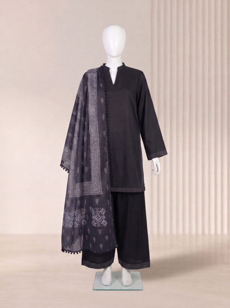 Midnight Black Lawn Suit