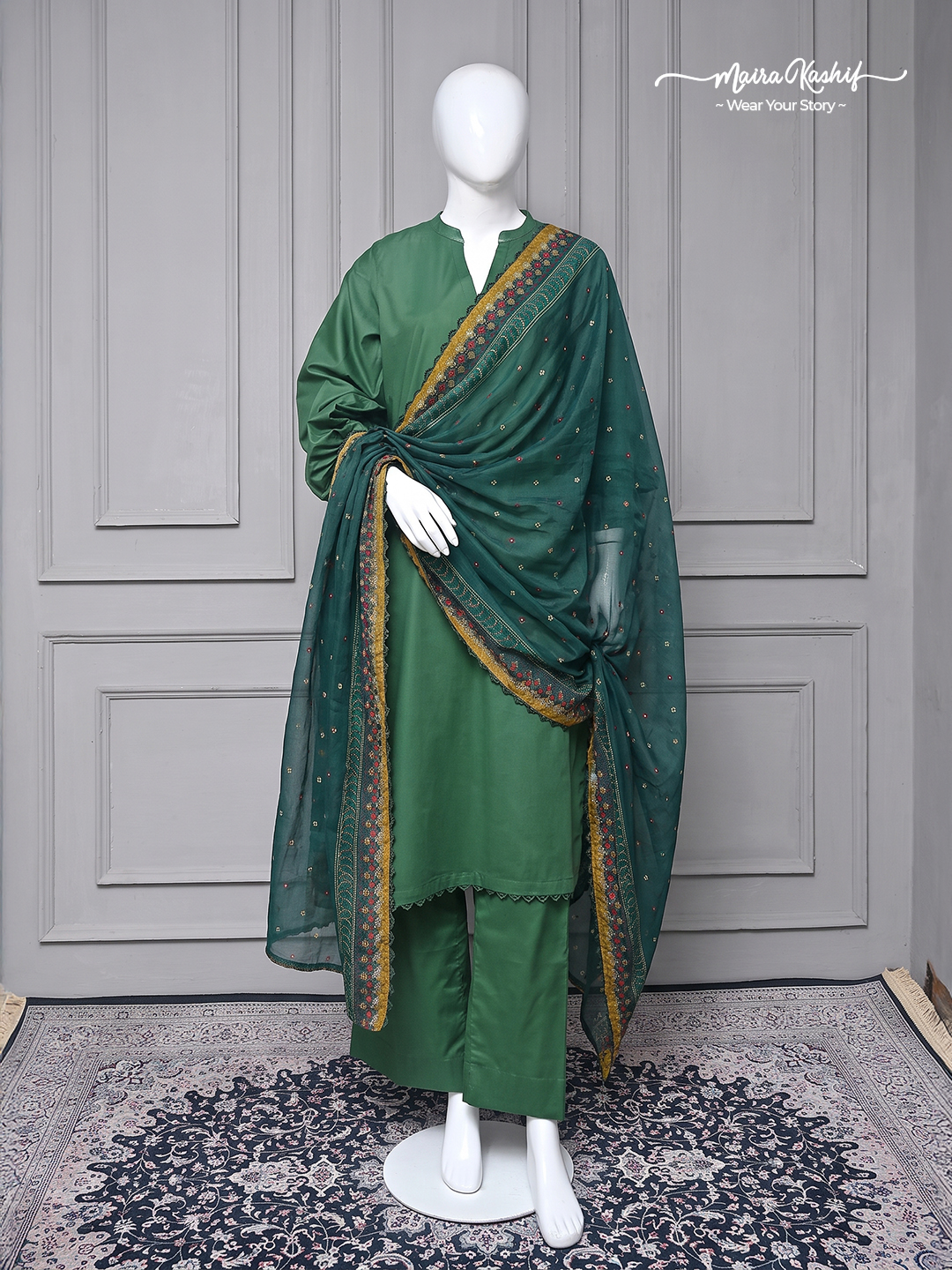 Emerald Bloom <br /> Lawn Suit - Image 5